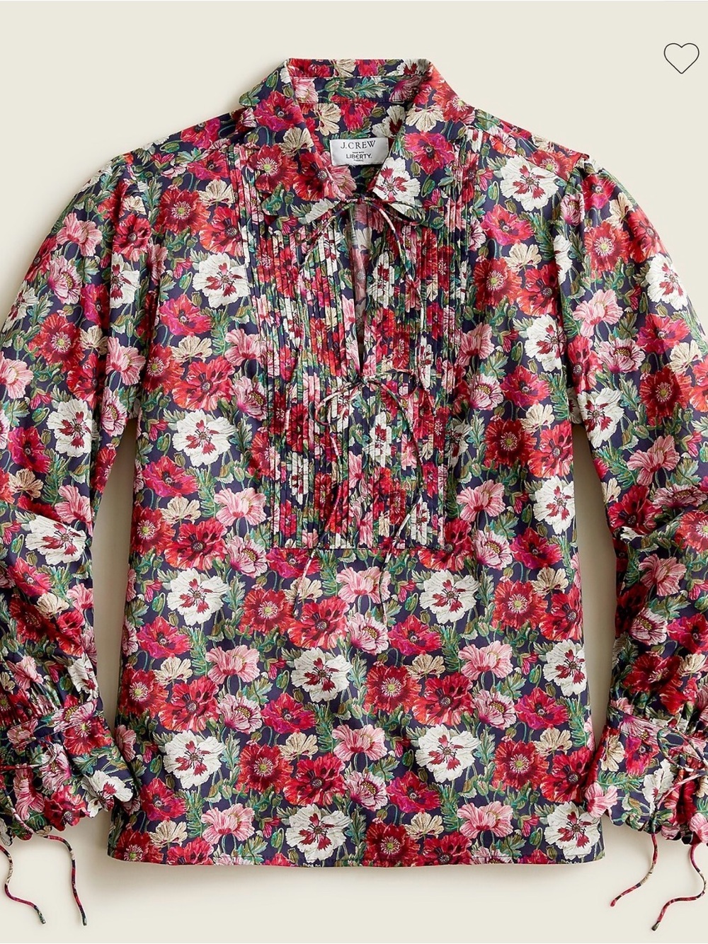 J. Crew Scalloped-sleeve top in Liberty® Poppy Amelie floral Sz S Cottagecore